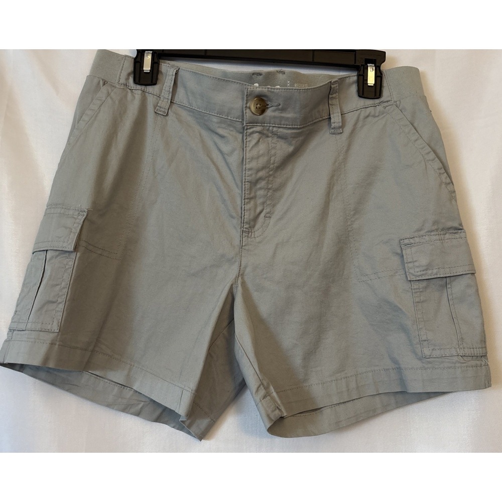 LEE shorts size 12 cargo 6 pockets light Gray regular fit Short Midrise